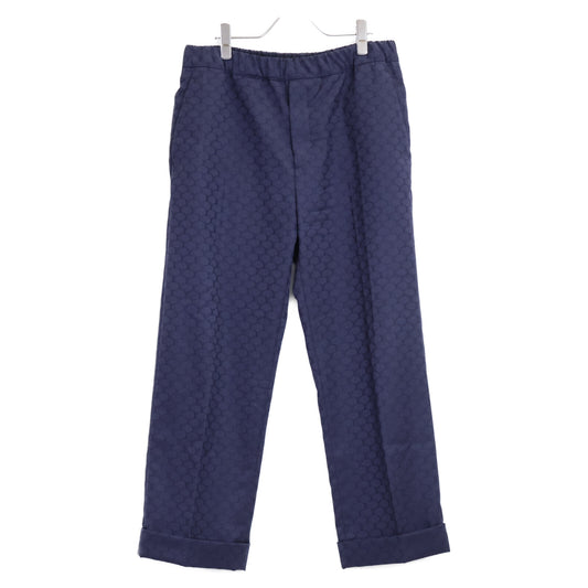 LOUIS VUITTON Monogram Drawstring Wool Slacks Navy Size 48