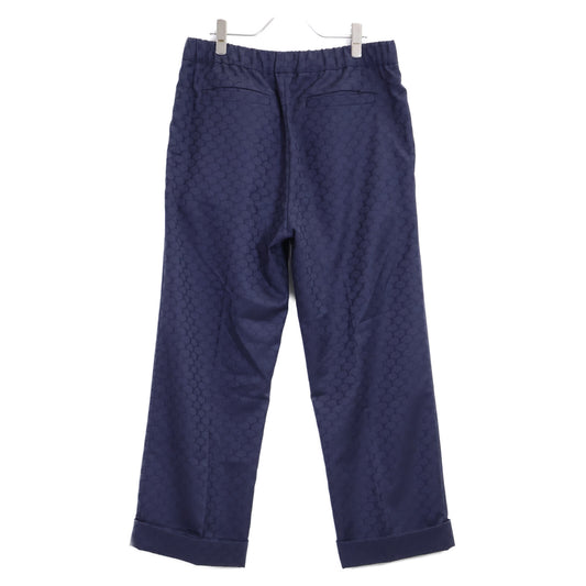 LOUIS VUITTON Monogram Drawstring Wool Slacks Navy Size 48