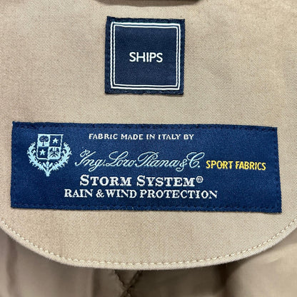 SHIPS Loro Piana Padded Lined Stand Collar Coat Beige Size M