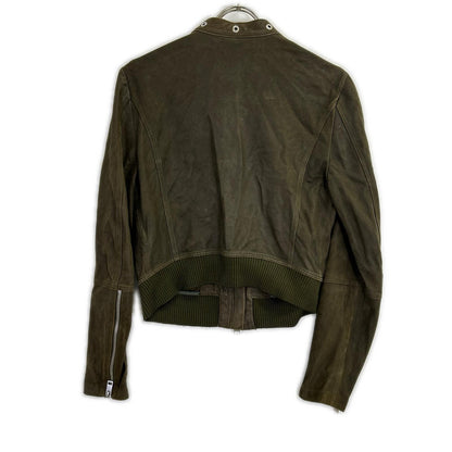 DIESEL Brown Lamb Leather Rider Jacket Size S
