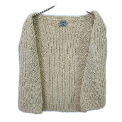 Inverallan Ivory Wool Cable Knit Vest