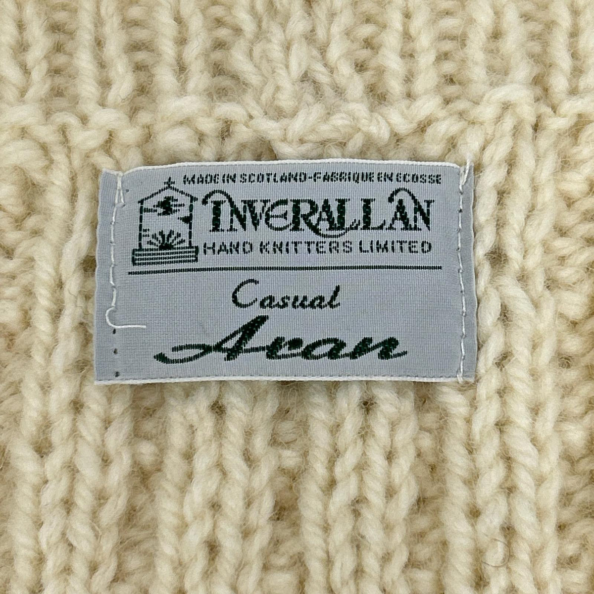 Inverallan Ivory Wool Cable Knit Vest