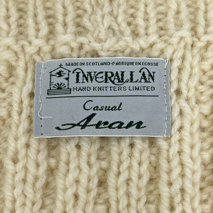 Inverallan Ivory Wool Cable Knit Vest