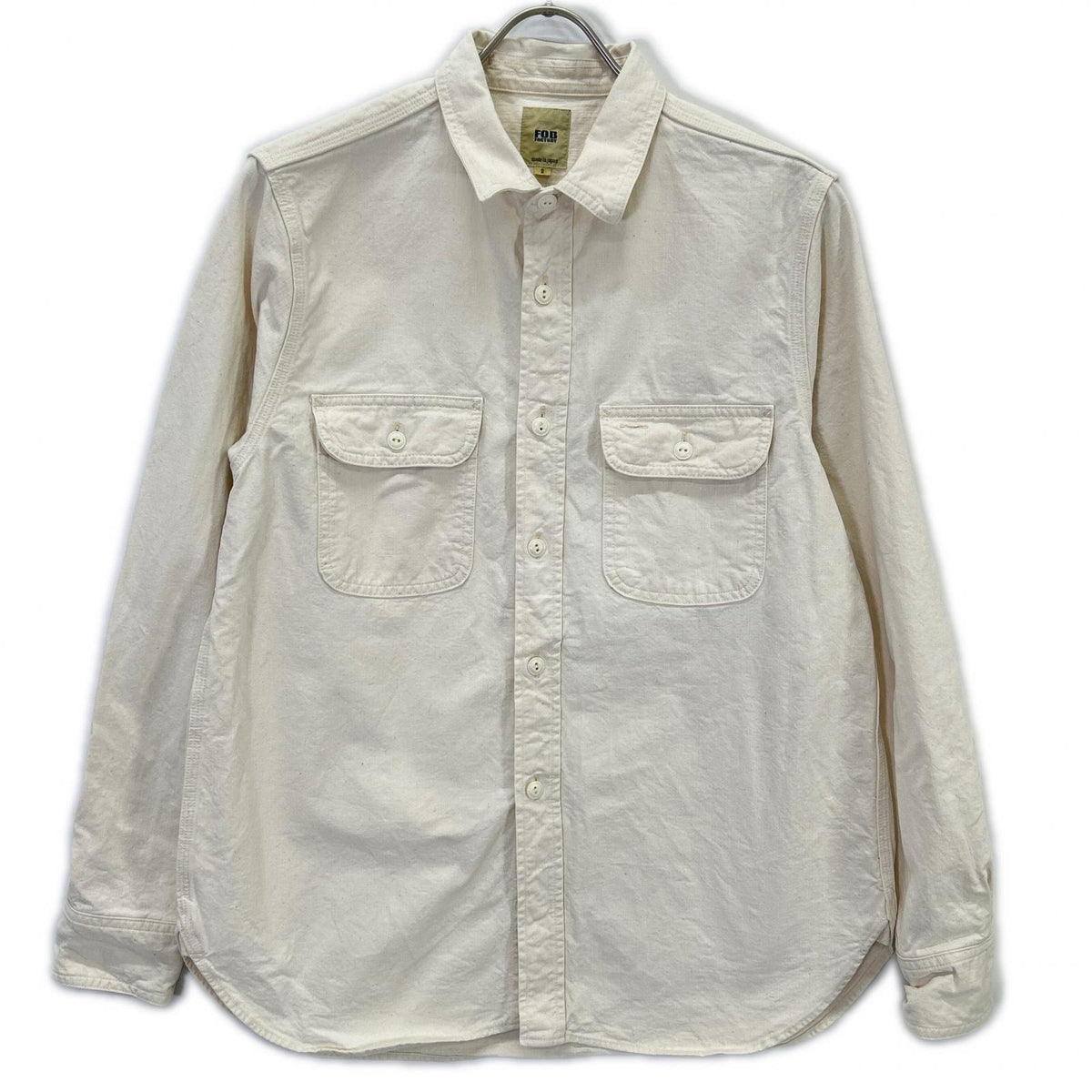 FOB FACTORY Off-White Cotton Work Shirt Size M