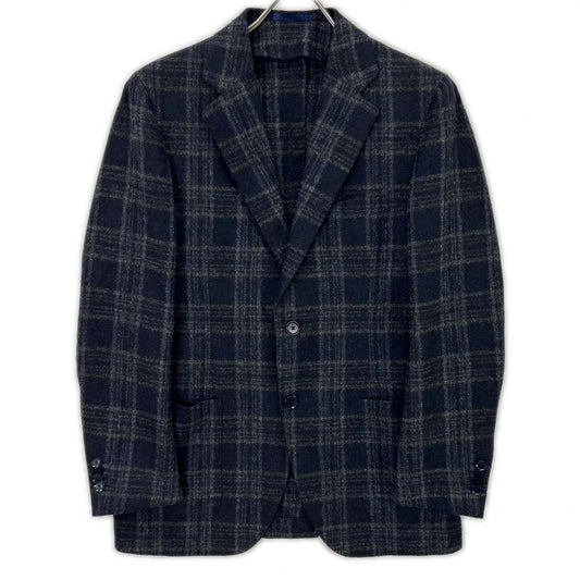 TOMORROWLAND PILGRIM Navy Check Alpaca Wool Blazer Size 46