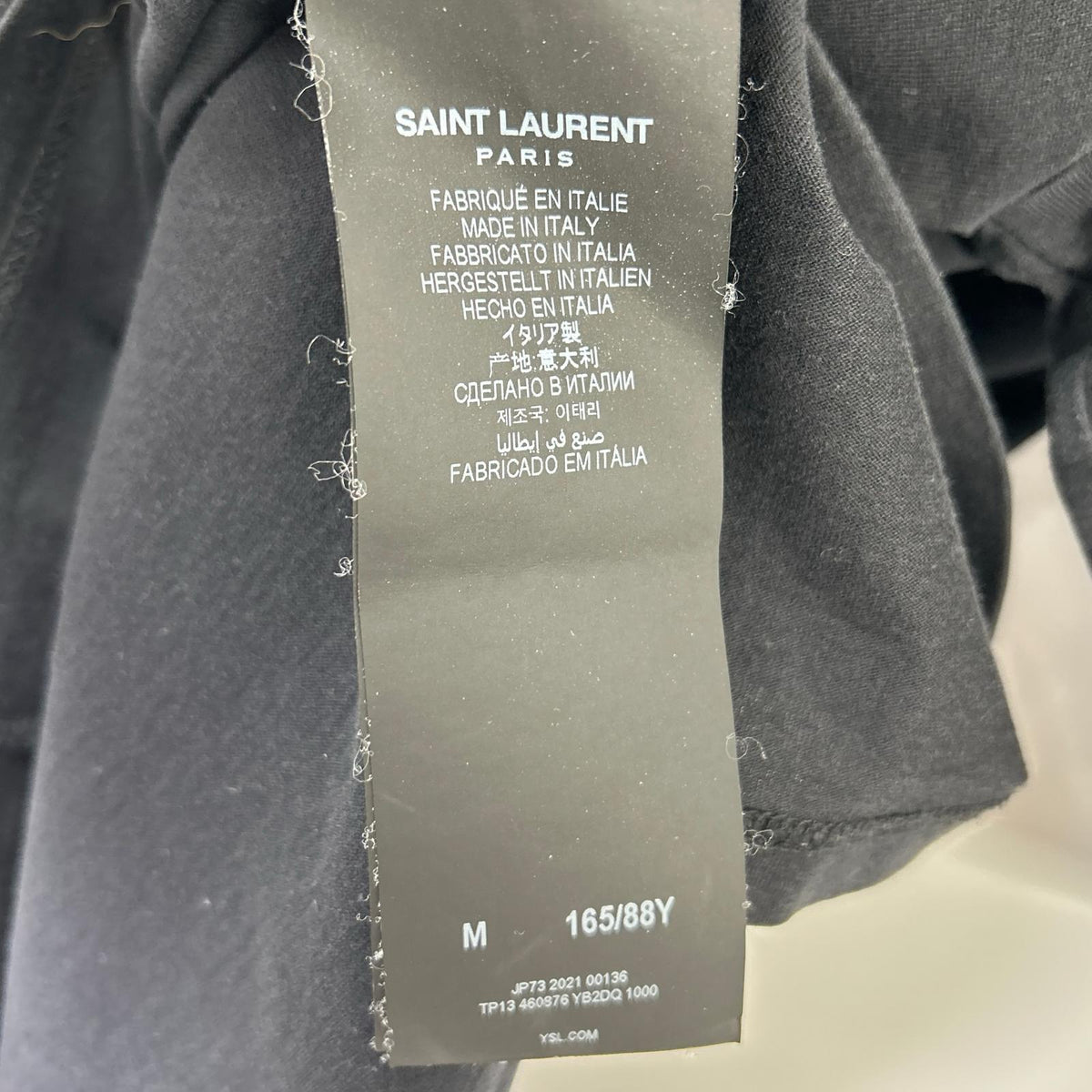 SAINT LAURENT PARIS 21' Logo T-Shirt Black Size M