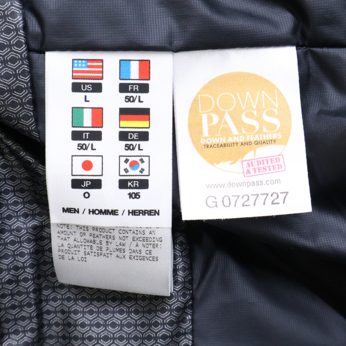 Mizusawa Down 25AW DAMWGK30U Mountaineer Dark Gray Size 0