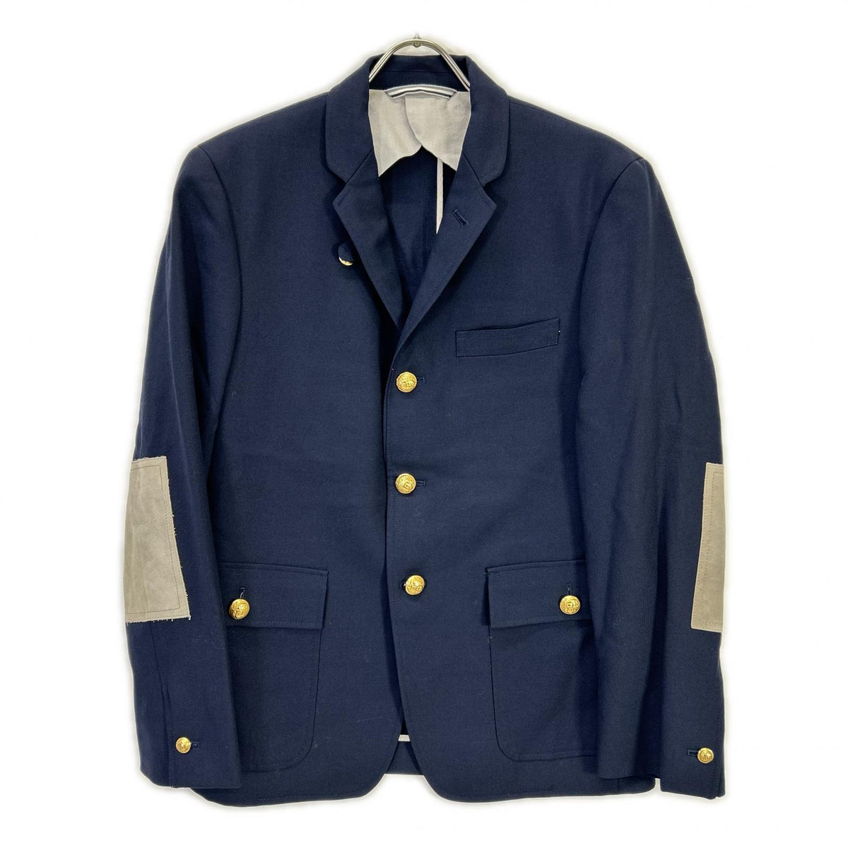 THOM GREY Wool Gold Button Blazer Navy Jacket Size M