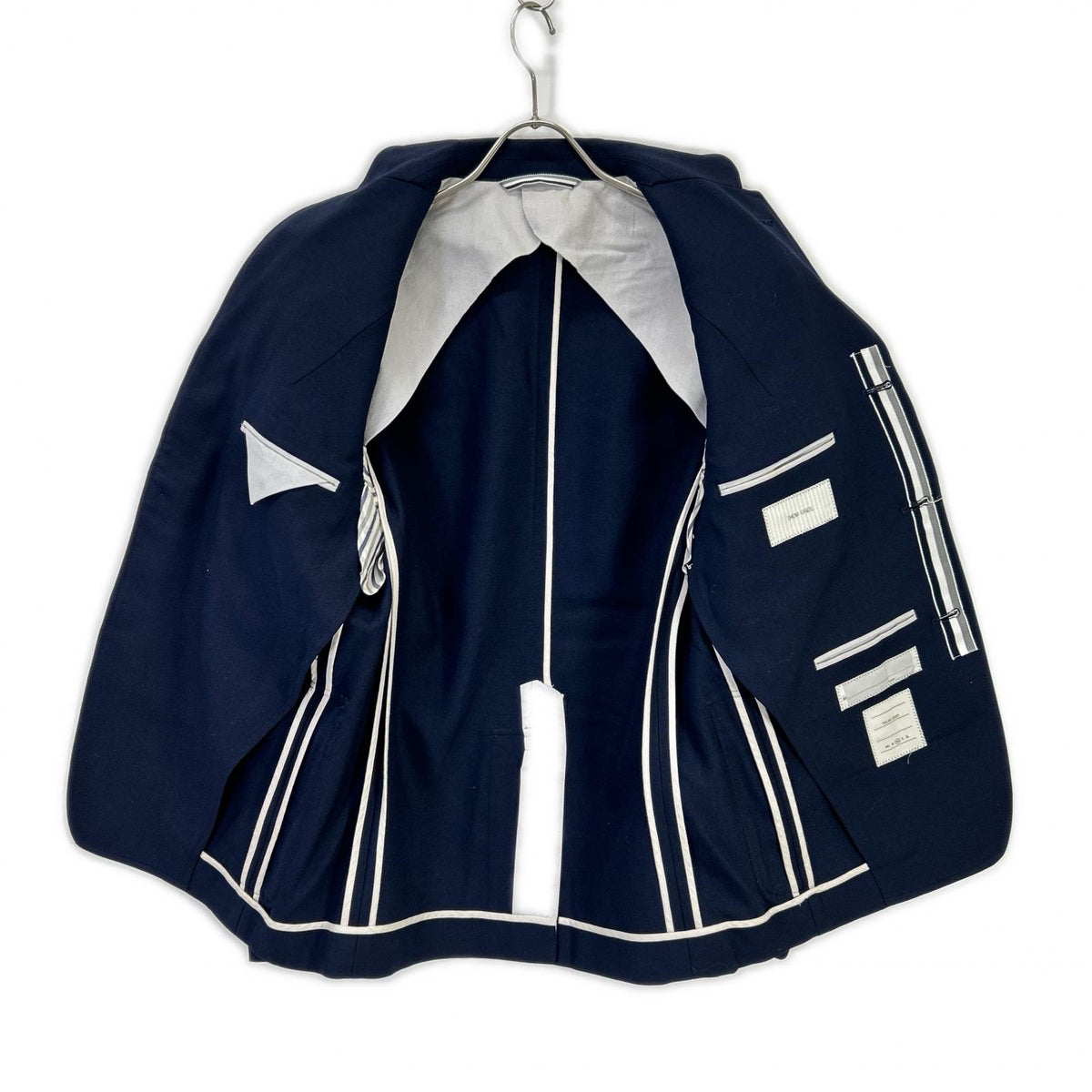 THOM GREY Wool Gold Button Blazer Navy Jacket Size M
