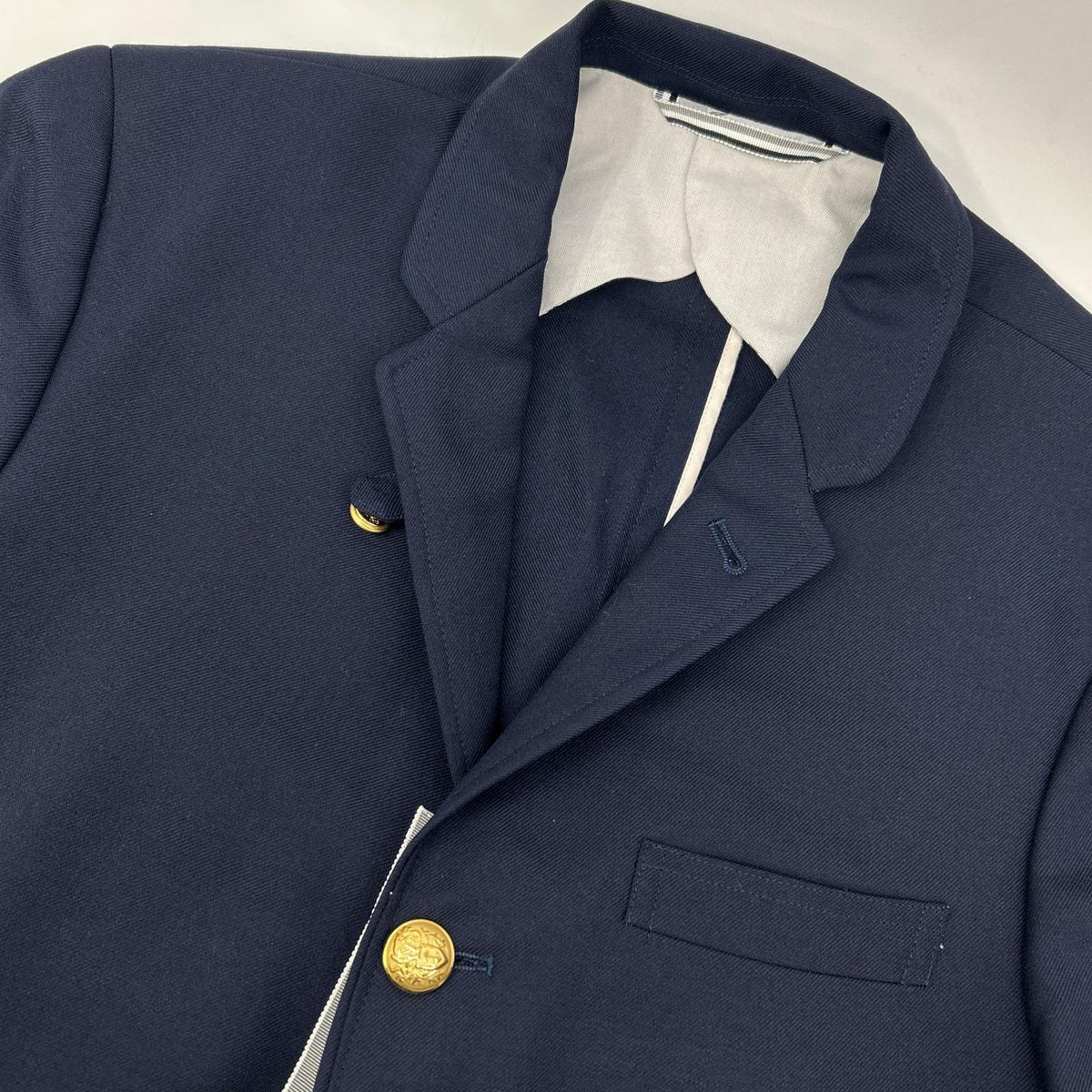 THOM GREY Wool Gold Button Blazer Navy Jacket Size M