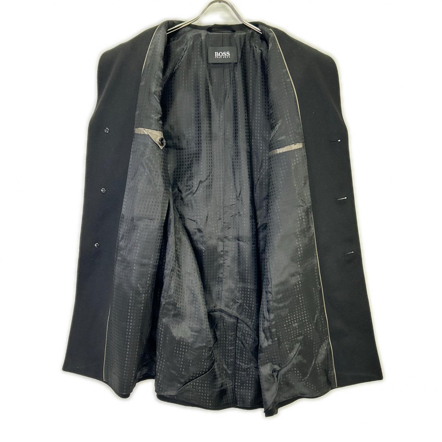 HUGOBOSS Wool Cashmere Chester Coat Black Size 48