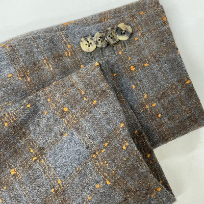 ISAIA CORTINA Wool 3B Dot Check Jacket Gray Size 54
