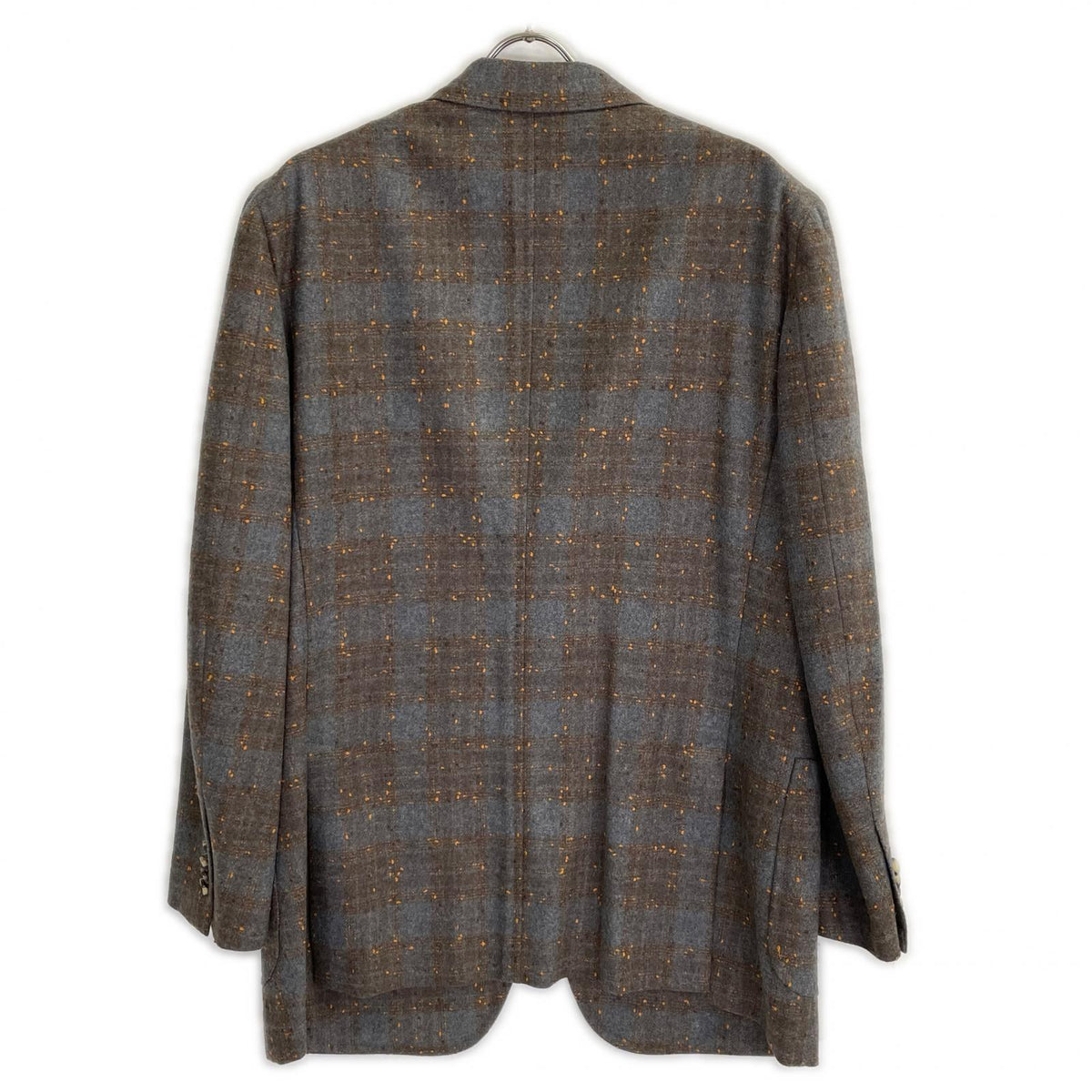 ISAIA CORTINA Wool 3B Dot Check Jacket Gray Size 54
