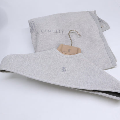 BRUNELLO CUCINELLI Knit Trim Hooded Down Jacket Gray Size L