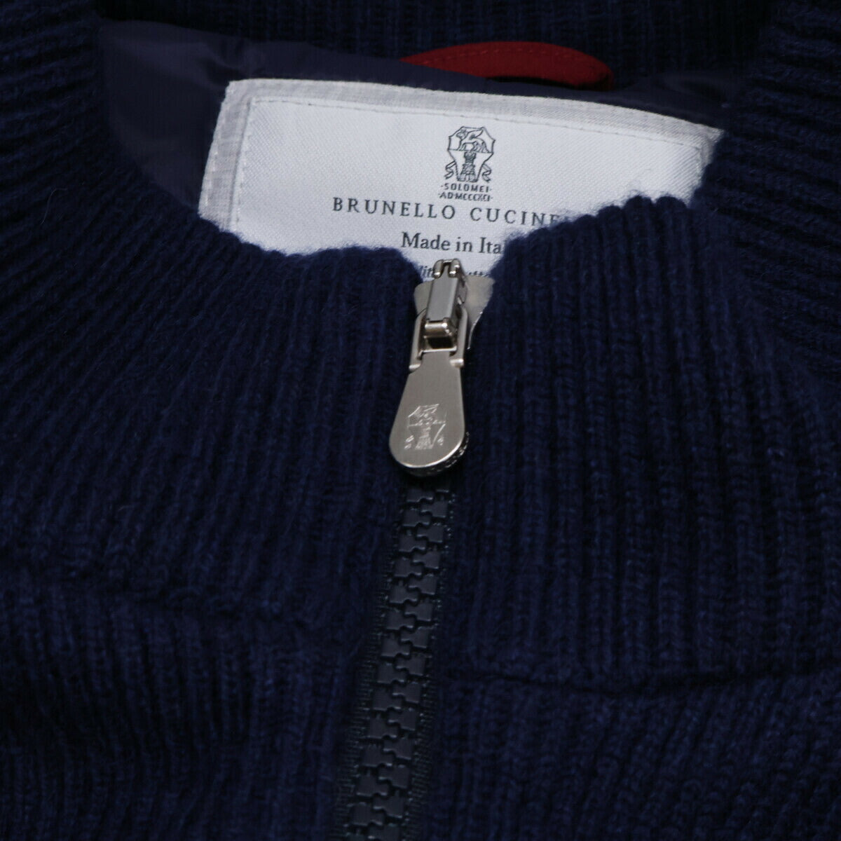 BRUNELLO CUCINELLI Knit Trim Hooded Down Jacket Gray Size L