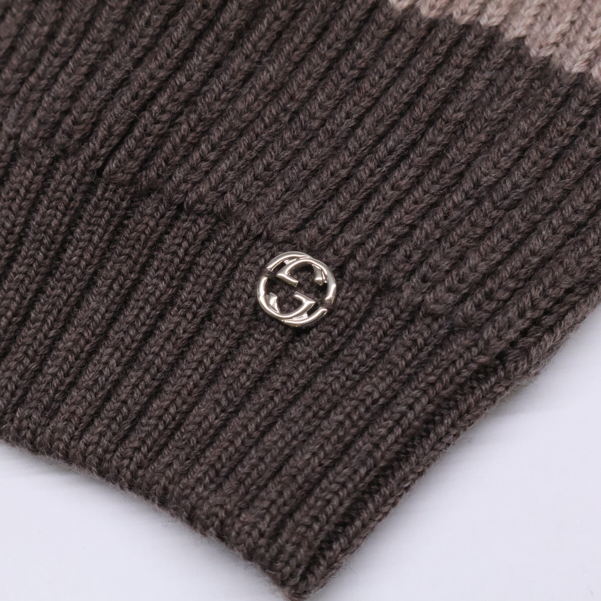 GUCCI Wool Beanie Beige Size 24CM