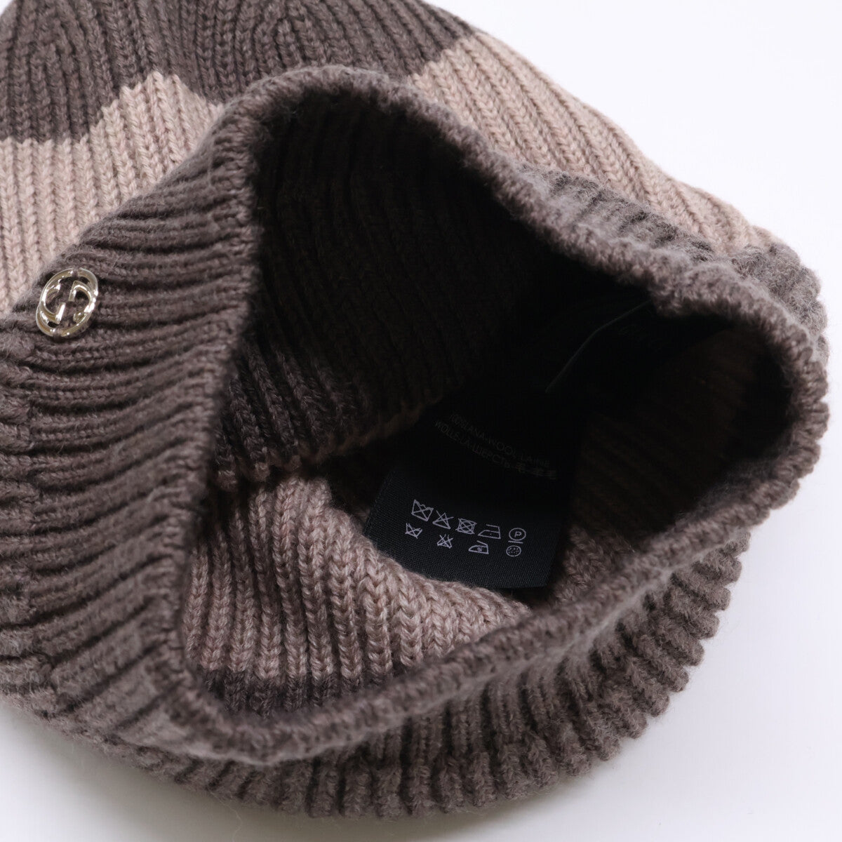 GUCCI Wool Beanie Beige Size 24CM