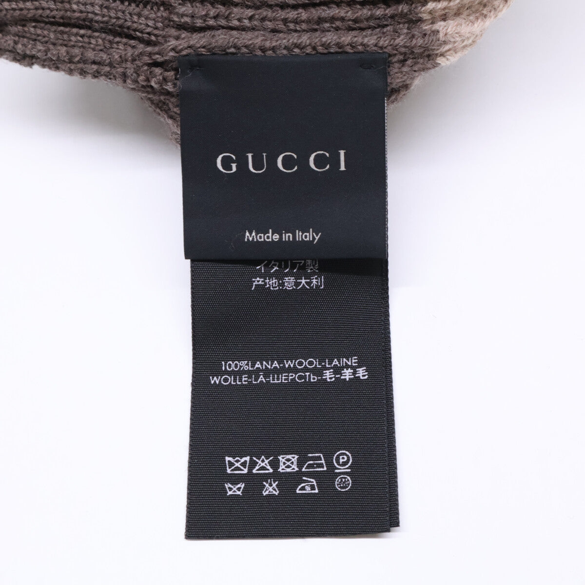 GUCCI Wool Beanie Beige Size 24CM