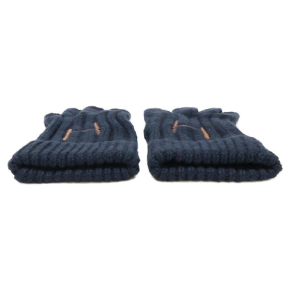 HERMES H Torsade Cashmere Silk Gloves Navy Size M