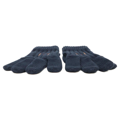 HERMES H Torsade Cashmere Silk Gloves Navy Size M