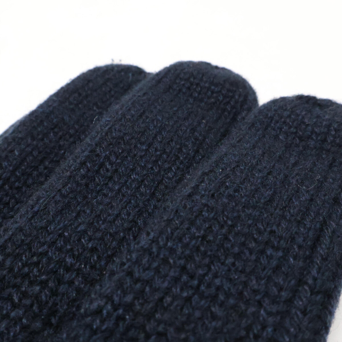 HERMES H Torsade Cashmere Silk Gloves Navy Size M