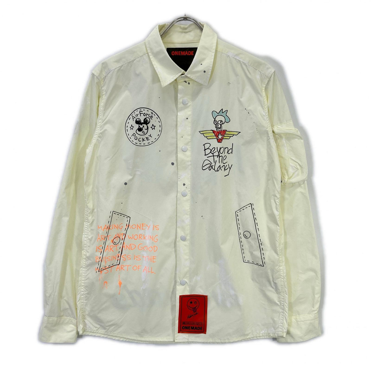 ONE MADE Handmade Design Shirt Jacket Yellow Size M