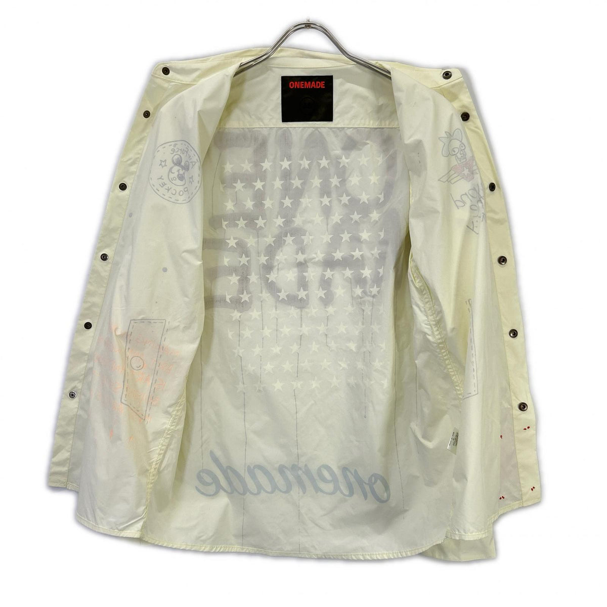 ONE MADE Handmade Design Shirt Jacket Yellow Size M