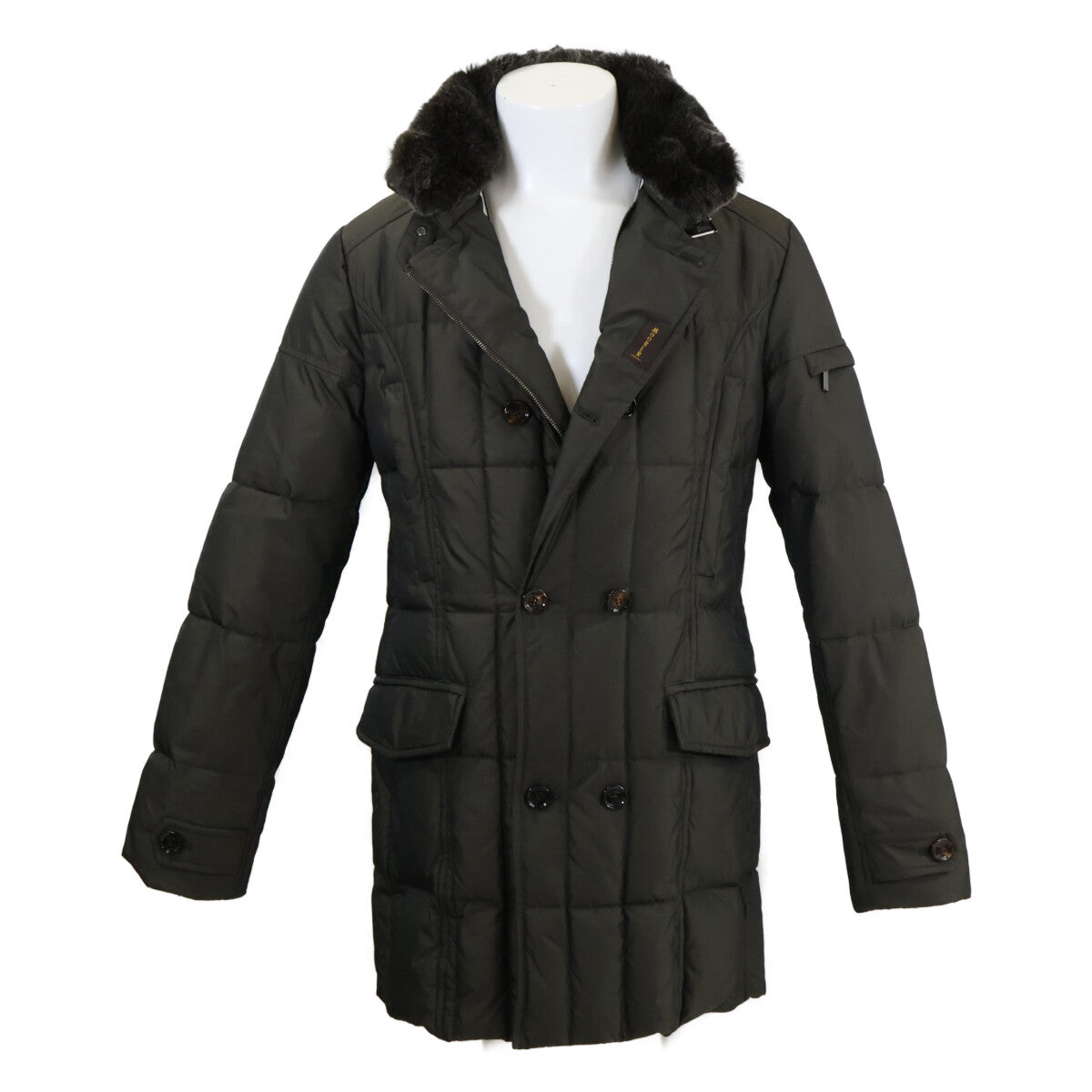 MOORER MORRIS-KM2 Double-Breasted Down Coat Khaki Size 48