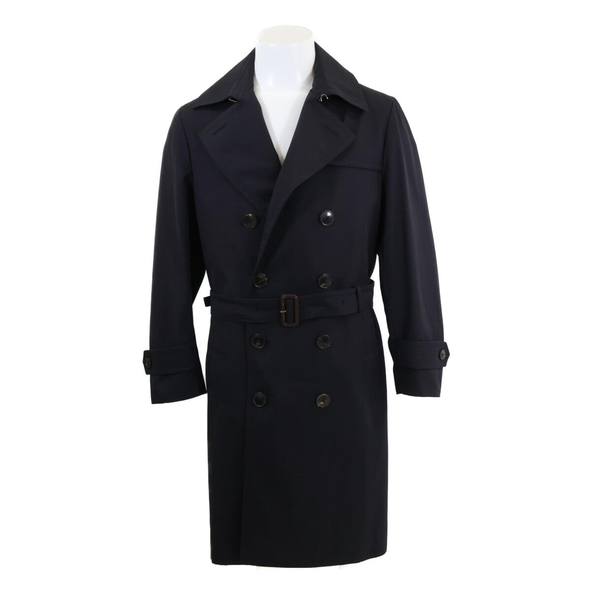 GUCCI Polyester Trench Coat Navy Size 46R