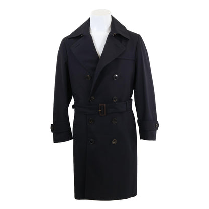 GUCCI Polyester Trench Coat Navy Size 46R