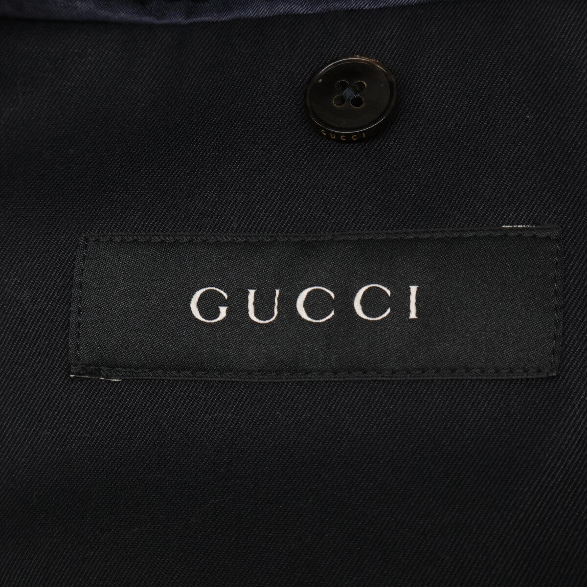 GUCCI Polyester Trench Coat Navy Size 46R