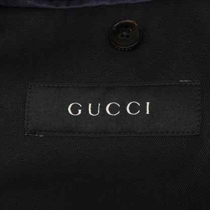 GUCCI Polyester Trench Coat Navy Size 46R