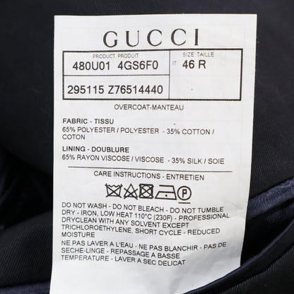 GUCCI Polyester Trench Coat Navy Size 46R