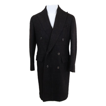 Stile Latino Alpaca Wool Tweed Dark Brown Coat Size 44
