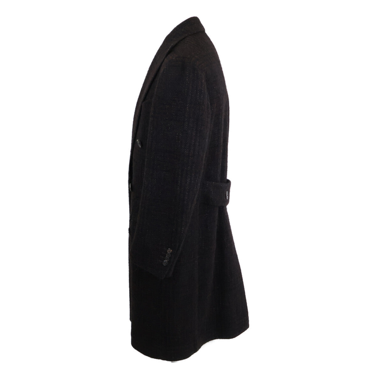 Stile Latino Alpaca Wool Tweed Dark Brown Coat Size 44