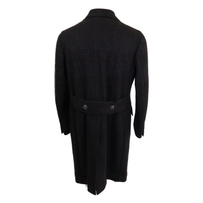 Stile Latino Alpaca Wool Tweed Dark Brown Coat Size 44