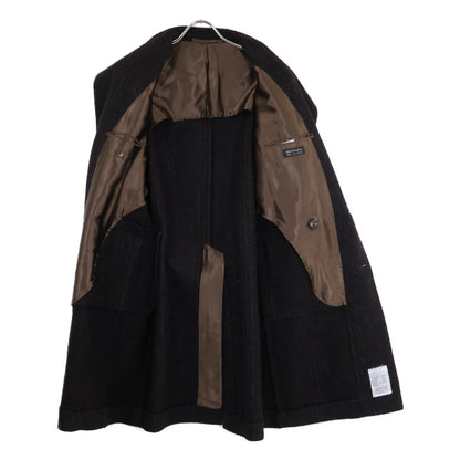 Stile Latino Alpaca Wool Tweed Dark Brown Coat Size 44