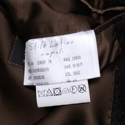 Stile Latino Alpaca Wool Tweed Dark Brown Coat Size 44