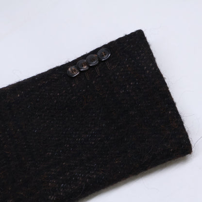 Stile Latino Alpaca Wool Tweed Dark Brown Coat Size 44