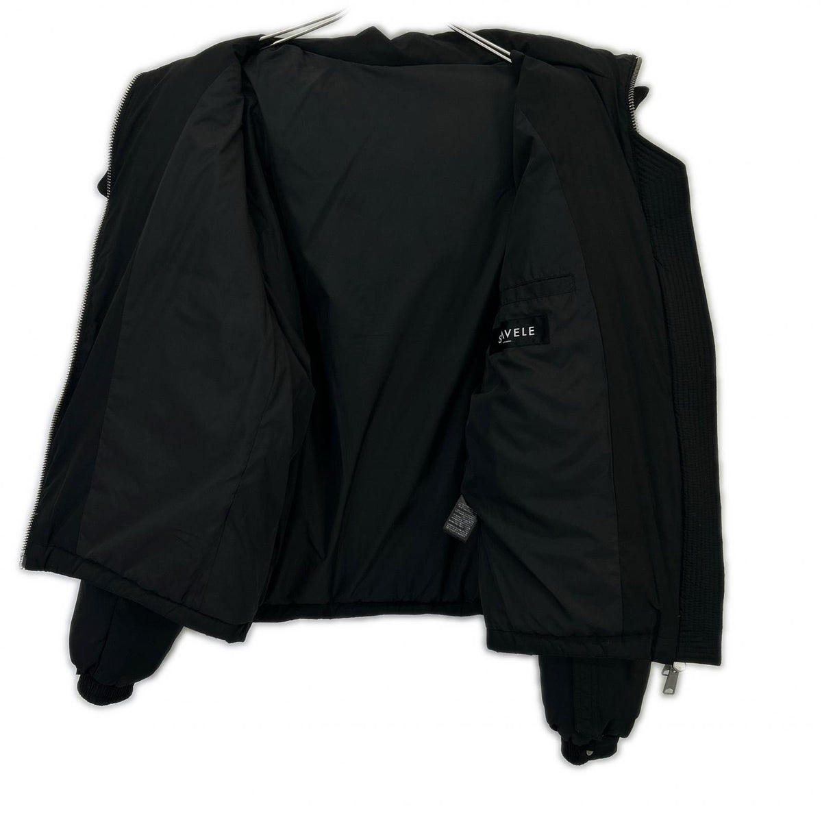 SUAVELE Detachable Hood Down Jacket Black Poly Size M