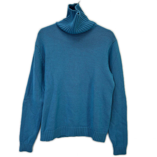 HILTON Wool Turtleneck Sweater Blue Size L