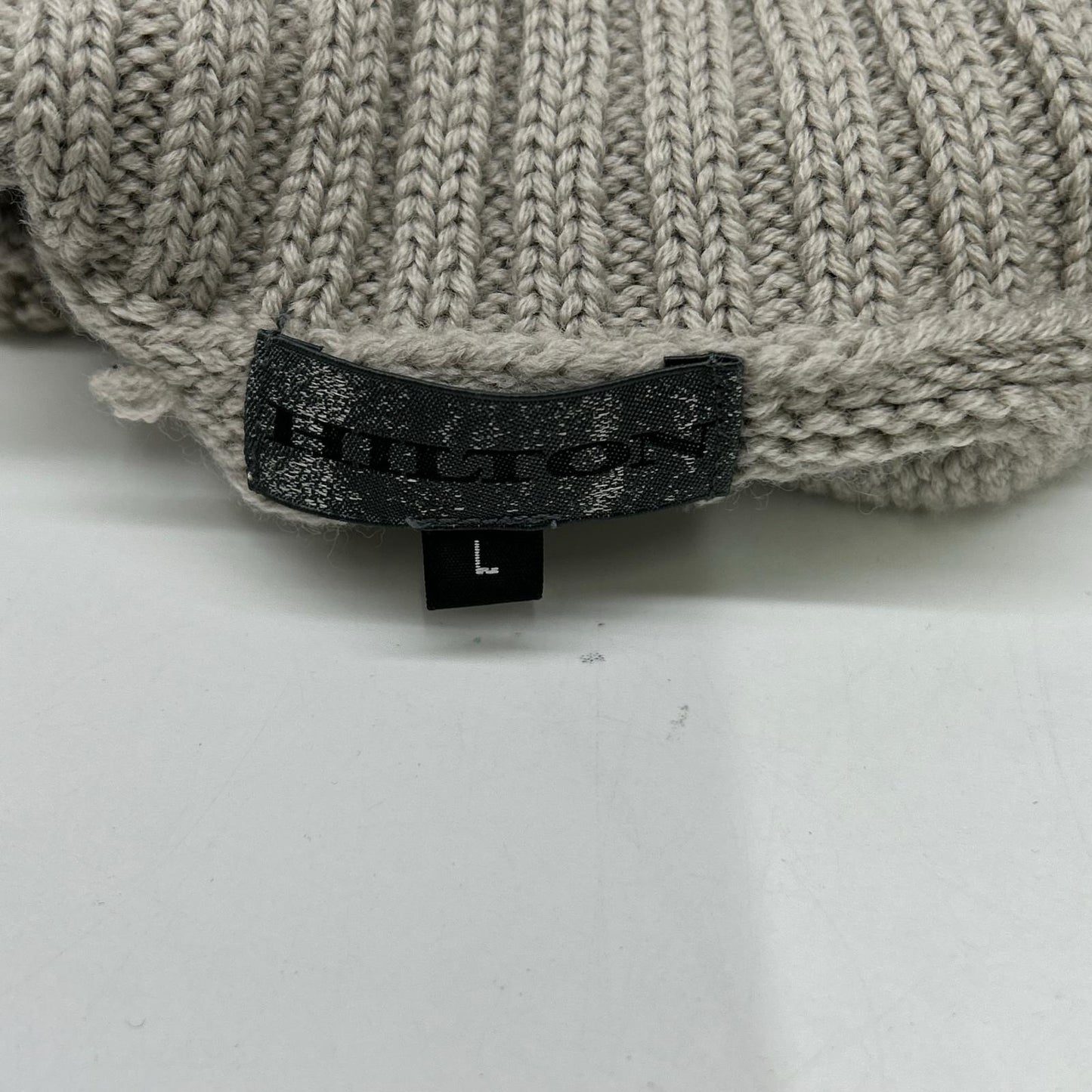 HILTON Wool Turtleneck Sweater Beige Size L