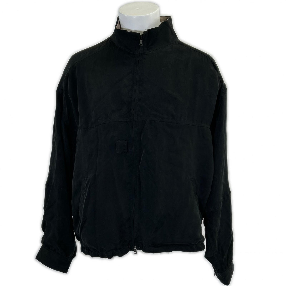 ANCELLM 26SS Cupro Reversible Jacket Black/Beige Size 2