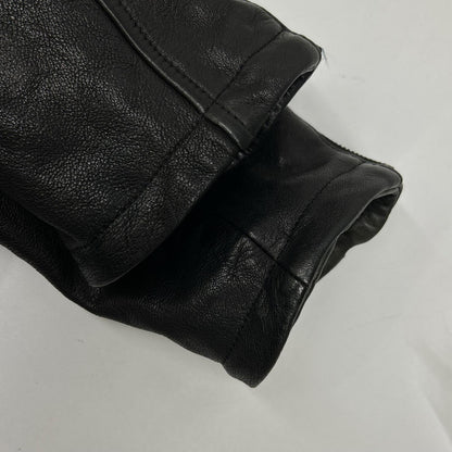 RK Black Lamb Leather Double Rider Jacket Size 2