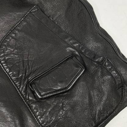 RK Black Lamb Leather Double Rider Jacket Size 2