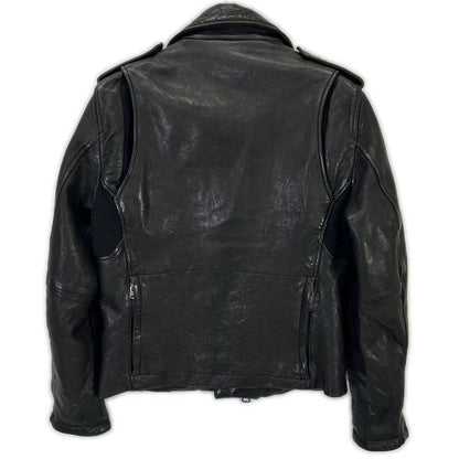 RK Black Lamb Leather Double Rider Jacket Size 2