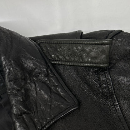 RK Black Lamb Leather Double Rider Jacket Size 2