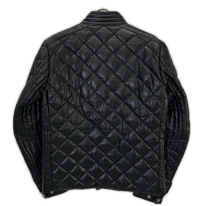 NORTH BEACH Black Lamb Leather Goose Quilted Jacket Size M
