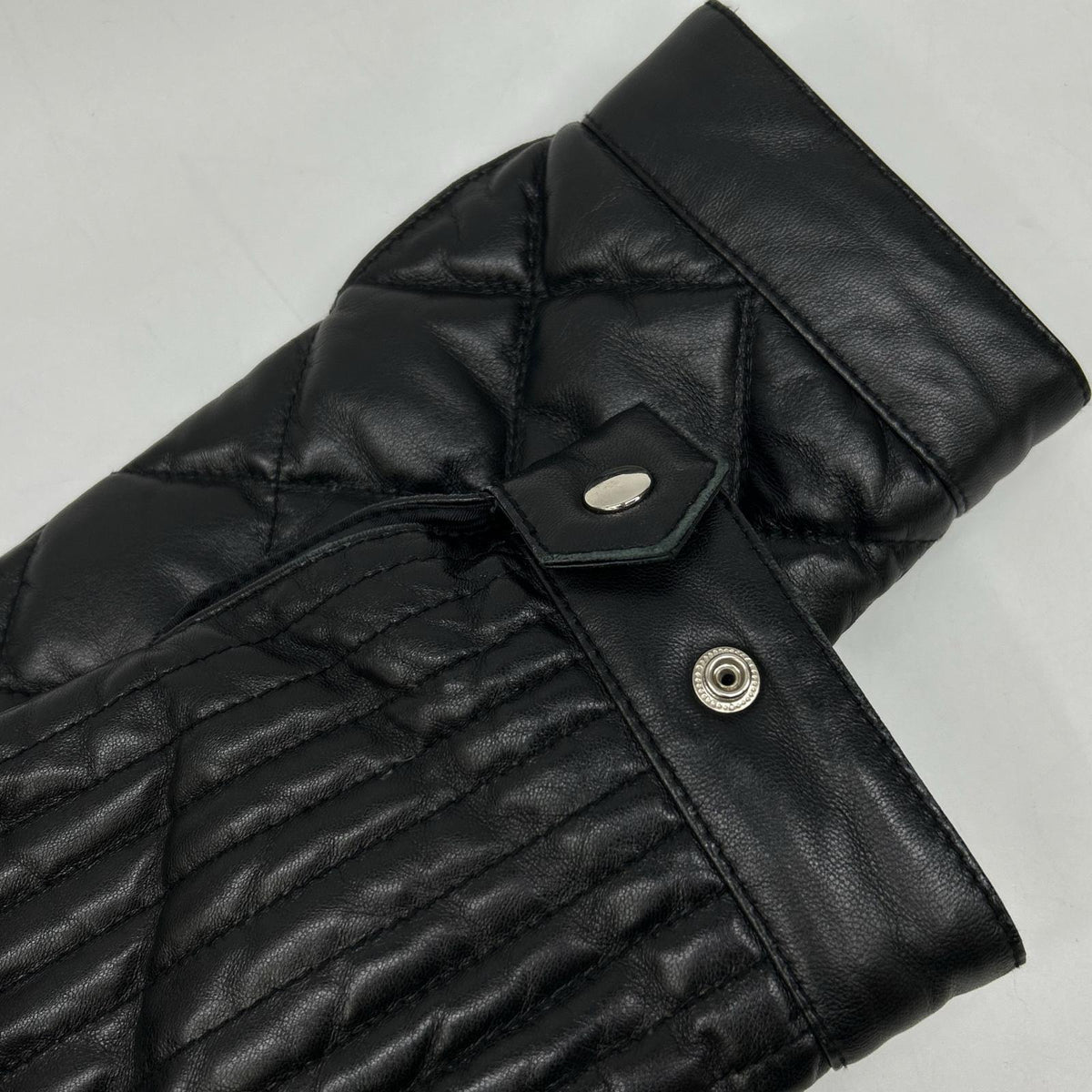 NORTH BEACH Black Lamb Leather Goose Quilted Jacket Size M