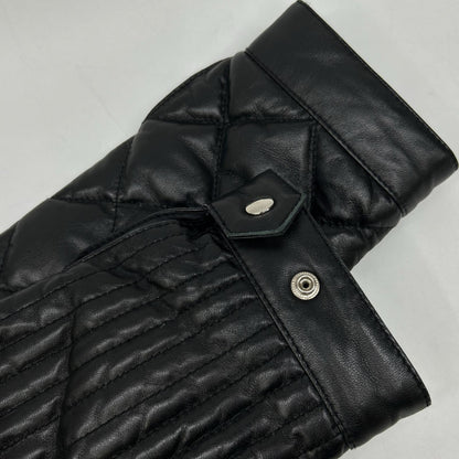 NORTH BEACH Black Lamb Leather Goose Quilted Jacket Size M